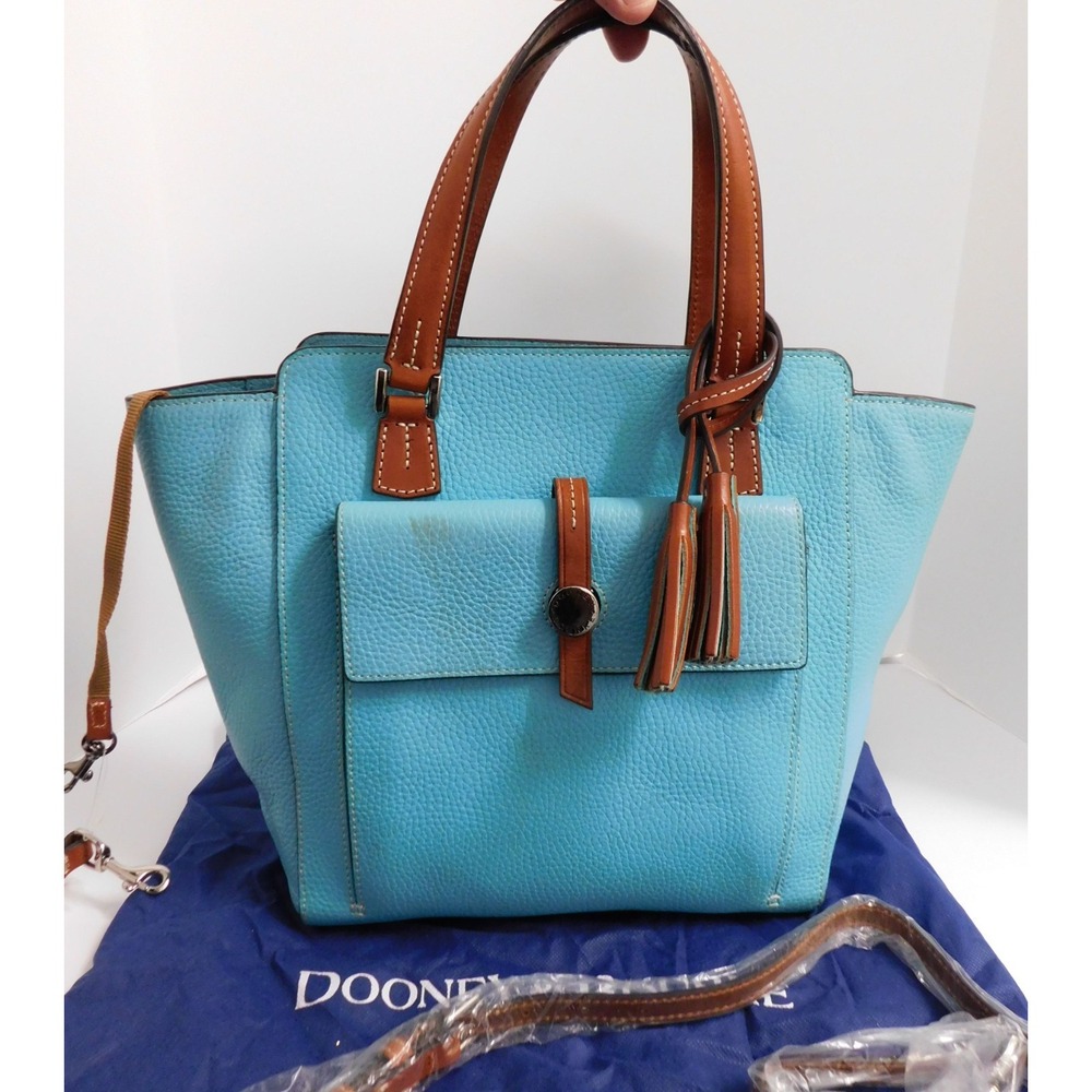 Dooney & Bourke Cambridge North South Shopper Tote Turquoise Crossbody Purse